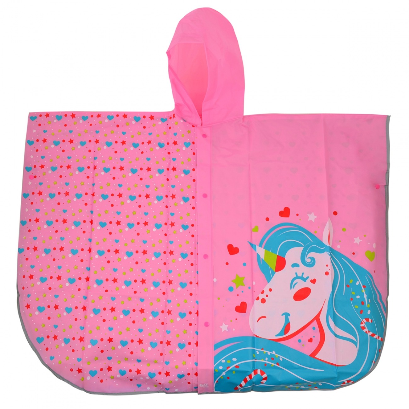 Raincoat-poncho "YES" /706946/ with light reflection. edging "Unicorn" 76*106 cm (1/40)