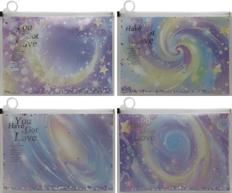 Folder with a runner A4+ /2460-A4/ layer (33*24.5 cm) "Loose sequins-Starry sky" (12)