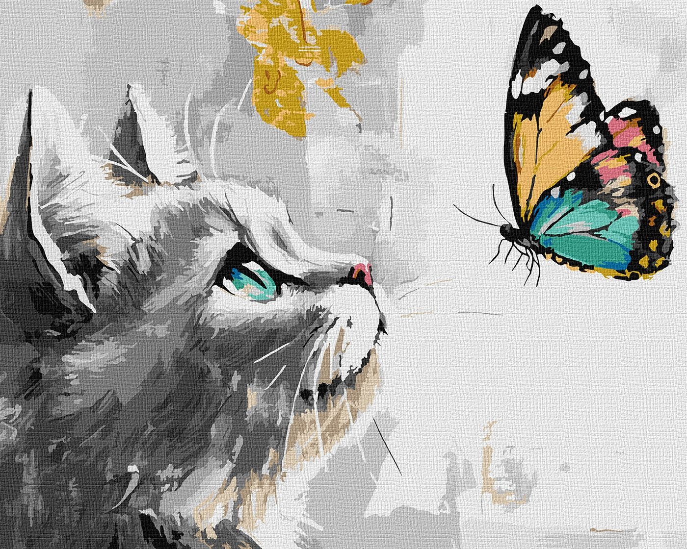 Picture by number "Ideyka" /KHO6679/ "Dreamy cat with extra metallic paints" 40*50 cm