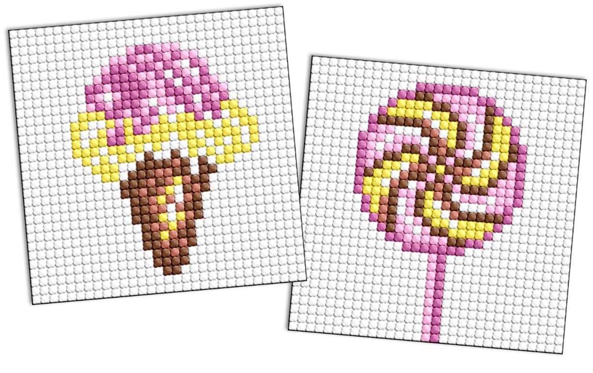 Set for creativity with rhinestones (magnet) "Ideyka" /AMG1183/ "LOL Surprise! Ice cream and lollipop" 9x9cm