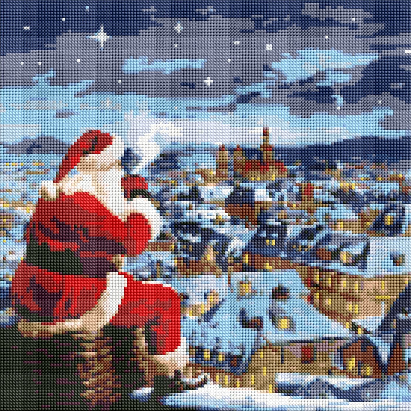 Diamond mosaic "Ideyka" /AMO7826/ "Christmas night" with AB rhinestones 40*40cm