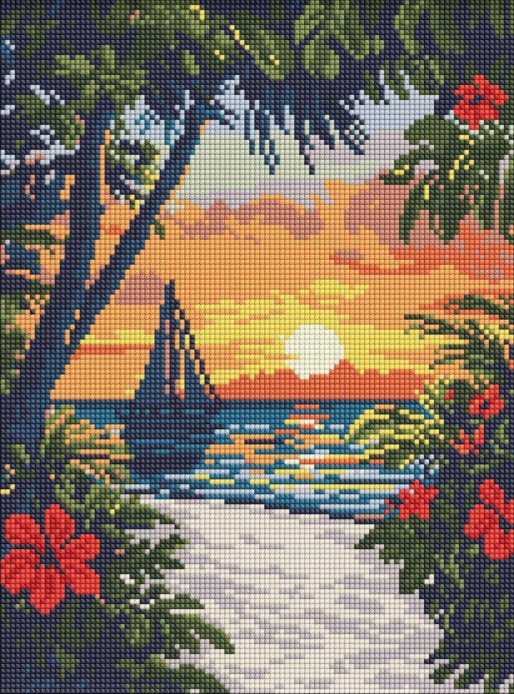 Diamond mosaic "Ideyka" /AMO8295/ "Beauty of the tropics" 30*40cm