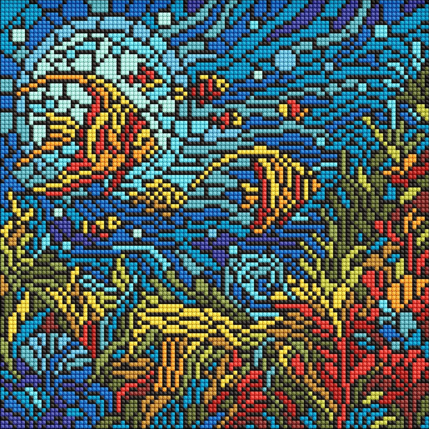 Diamond mosaic "Ideyka" /AMO8324/ "Stained glass. Sea world" 30*30cm