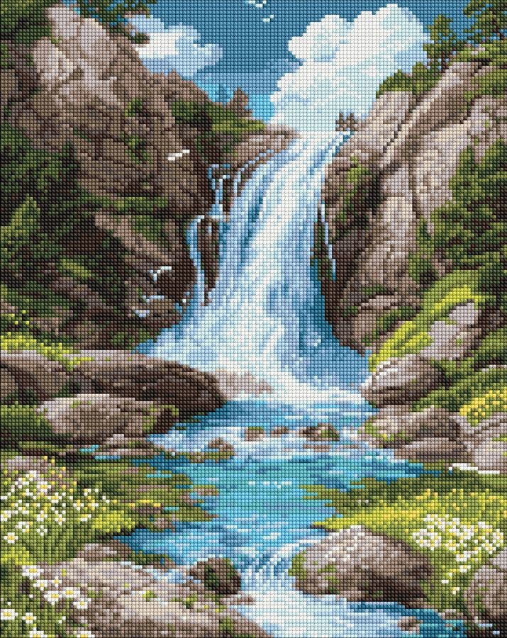 Diamond mosaic "Ideyka" /AMO8355/ "Noise of water and peace" 40*50cm