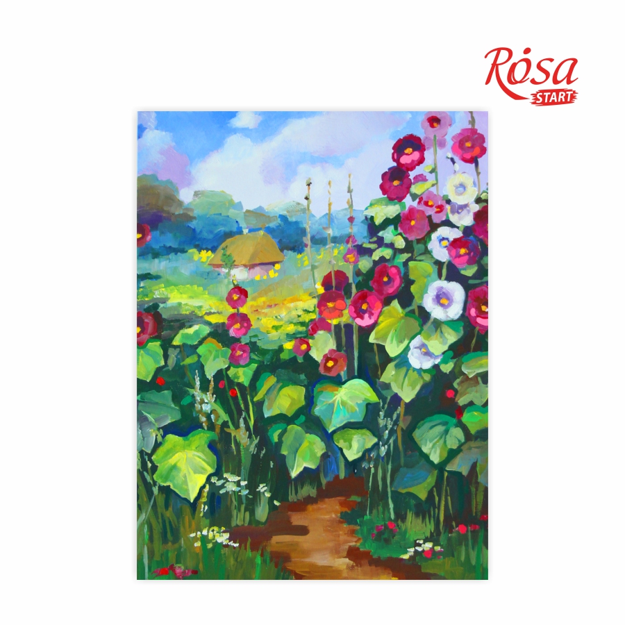 Painting on cardboard with a contour "ROSA START" 30*40 Landscape No. 17 "The path home" /941/ WITHOUT PAINTS