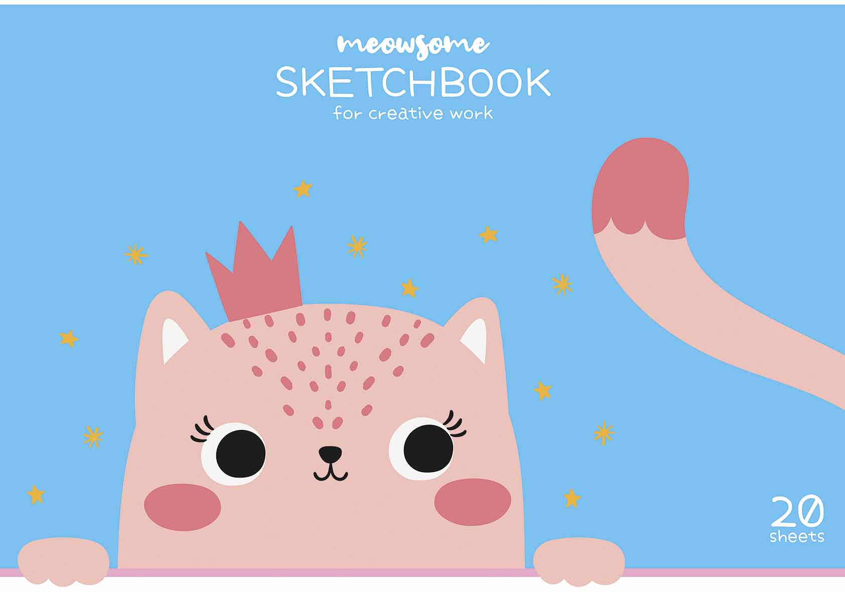 Album for drawing "Star" A4/20 sheets/PB-GB-020-8573/ glue, 100g/m2, glitter (15/105)