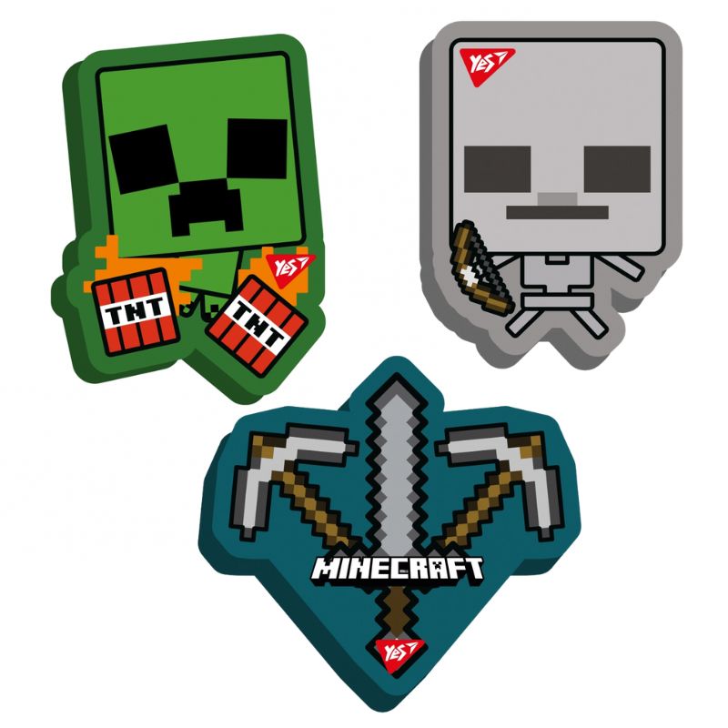 Гумка "Yes" /560600/ "Minecraft" 3 диз. мікс фігурна (51/306/1224)