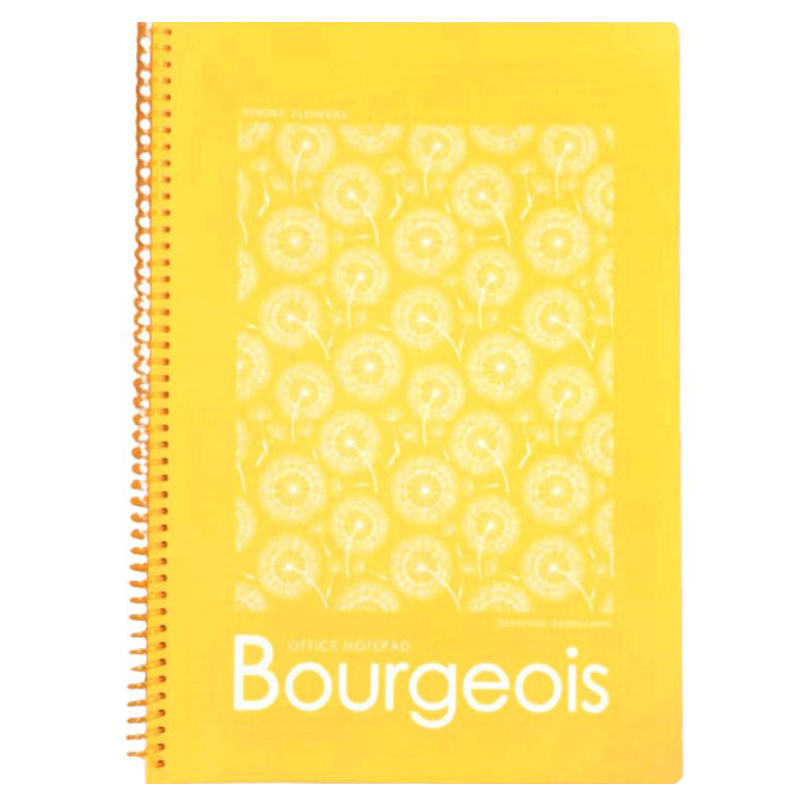 Notebook A4/80 "Bourgeois" /N9631/ Plastic cover, spiral, external block 60g, # (1/60)