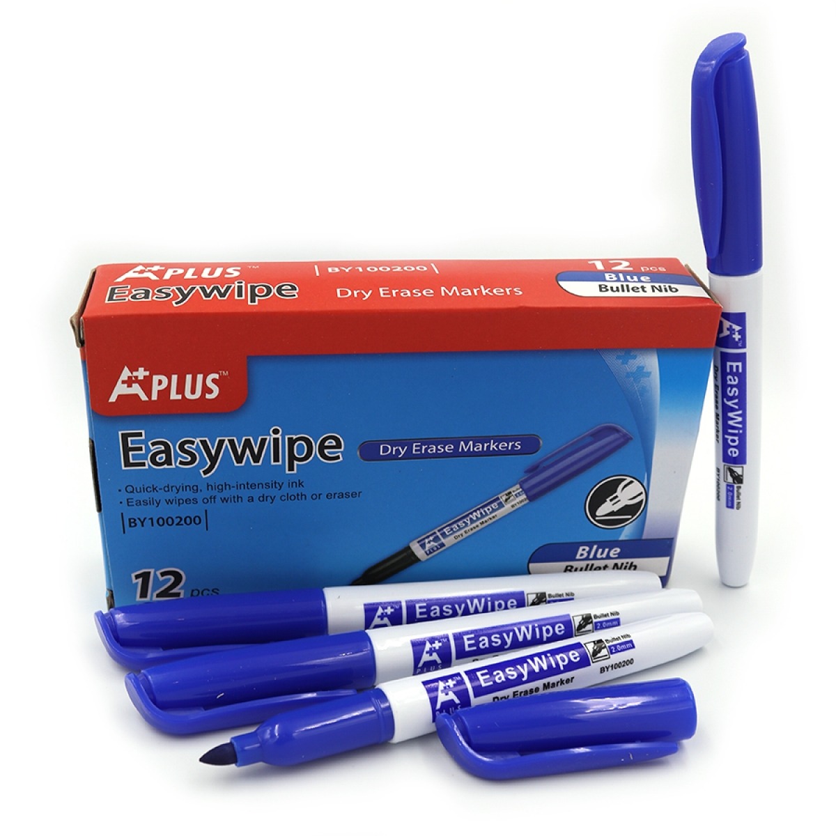 Dry erase marker "Beifa" /BY100200-BL/ blue, round tip (12/144)