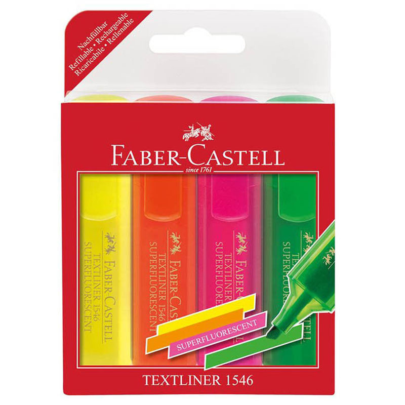 Set of markers "Faber-Castell" /154604/32578/254644/ 4PCS TEXTLINER SUPERFLUOR. (1/5)