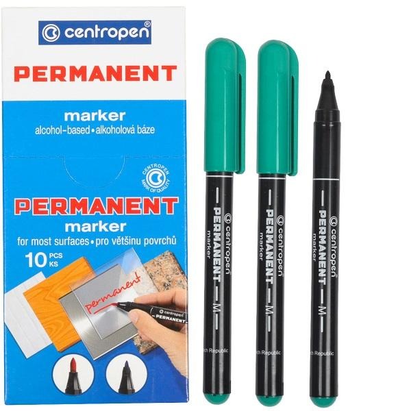 Маркер "Centropen" /2846/04/ перманентний, зелений (10)
