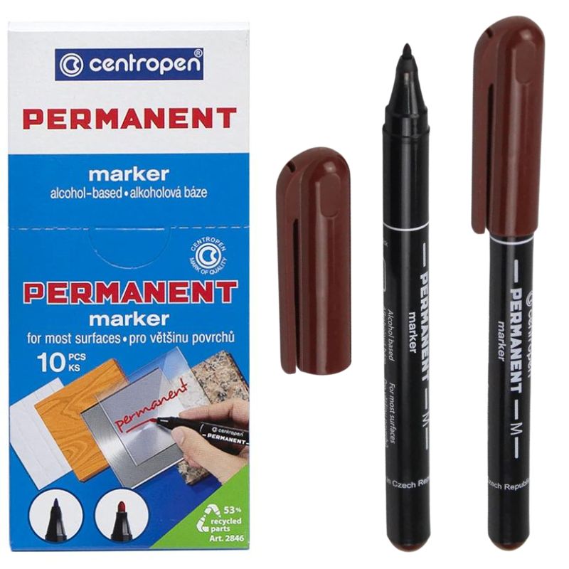 Маркер "Centropen" /2846/07/ перманентний, коричневий (10)