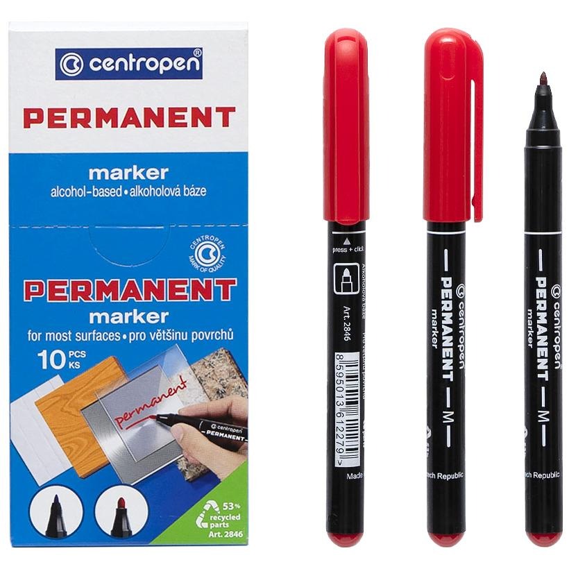 Маркер "Centropen" /2846/02/ перманентний, червоний (10/200)