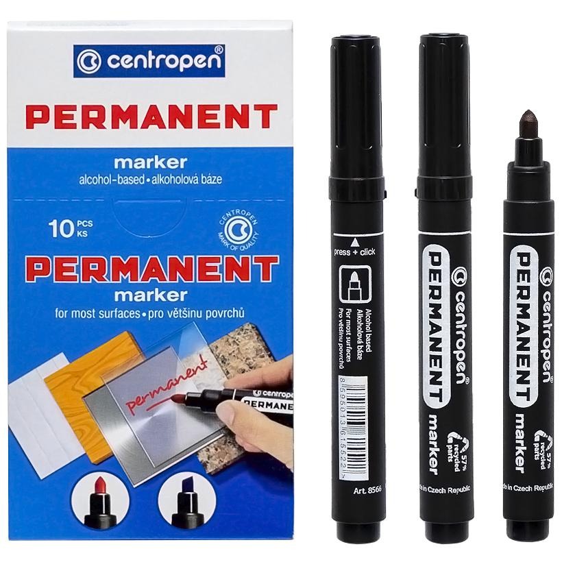 Маркер "Centropen" /8566/01/ перманентний КРУГЛИЙ, чорний (10/200)