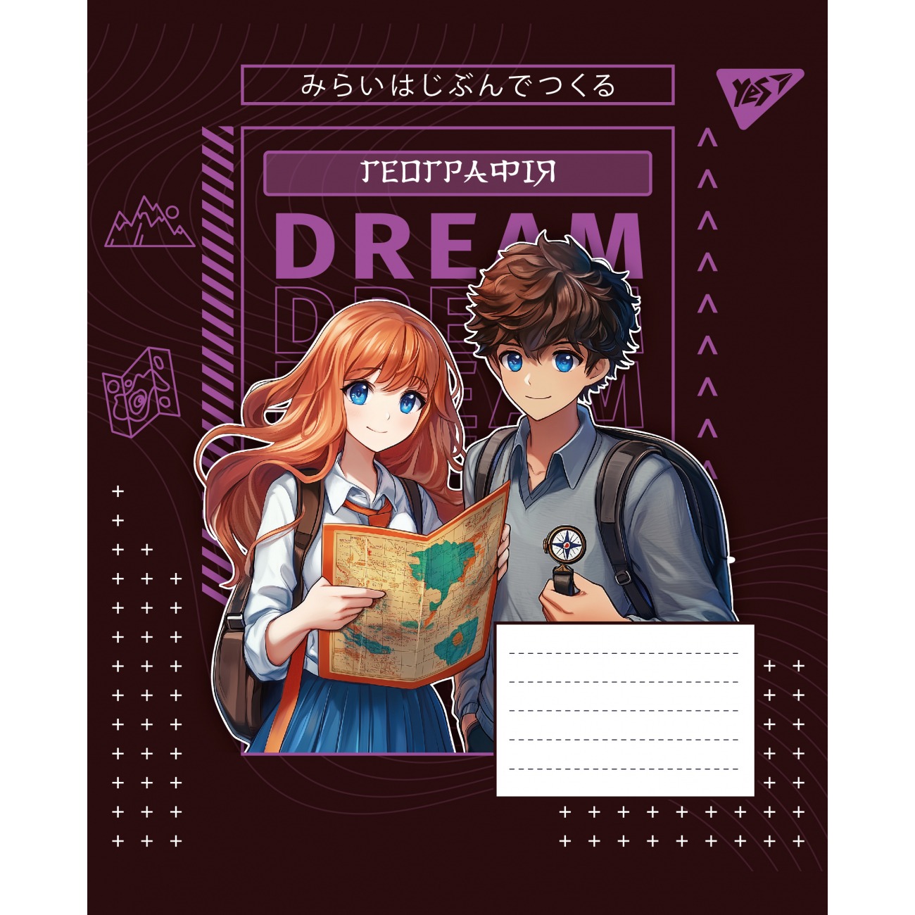 Student's notebook "YES" 48 sheets # /767449/ "SUBJECT - GEOGRAPHY (Anime) selected hybrid varnish (5/200)