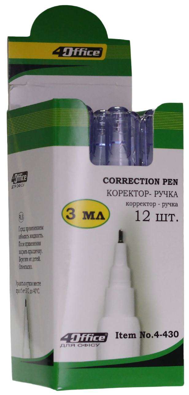 Corrector pen met. "4OFFICE" /4-430/ 3 ml. (12/120)