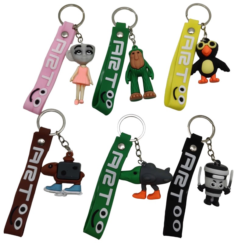 Silicone keychain /3170-31/ with whip "Memes Italian Brainrot" 5.5 cm (12)