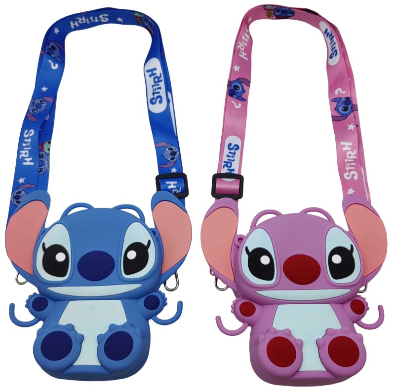 Silicone handbag /812-10-S/ "Stitch" with a long handle 16*13cm