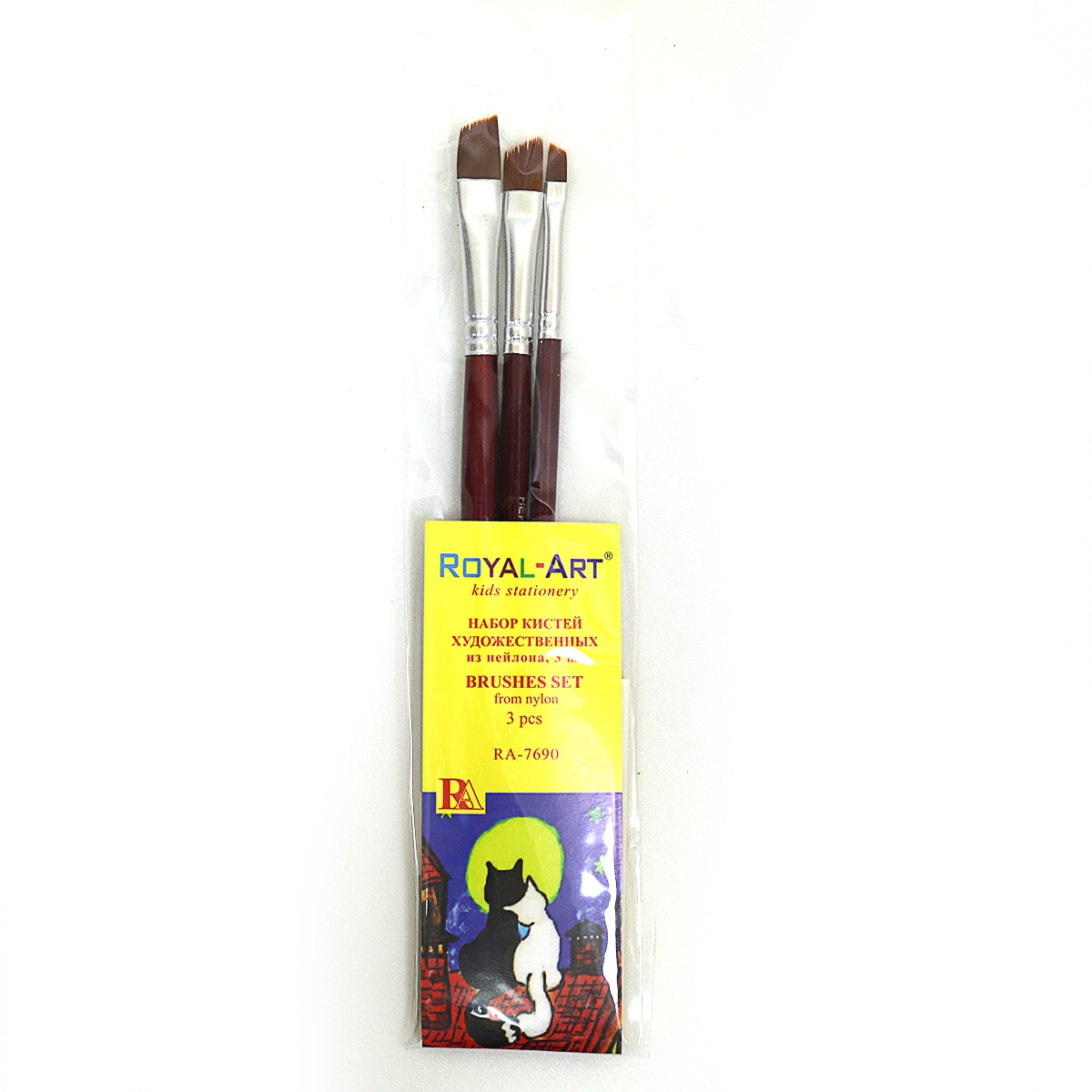 Set of brushes "Royal-Art" nylon /RA-7690/ 3 flat. (1/20)