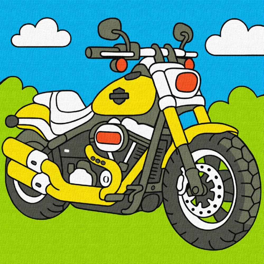 Paint by number "Ideyka" /KHO1331/ "Little biker's dream" 25*25cm