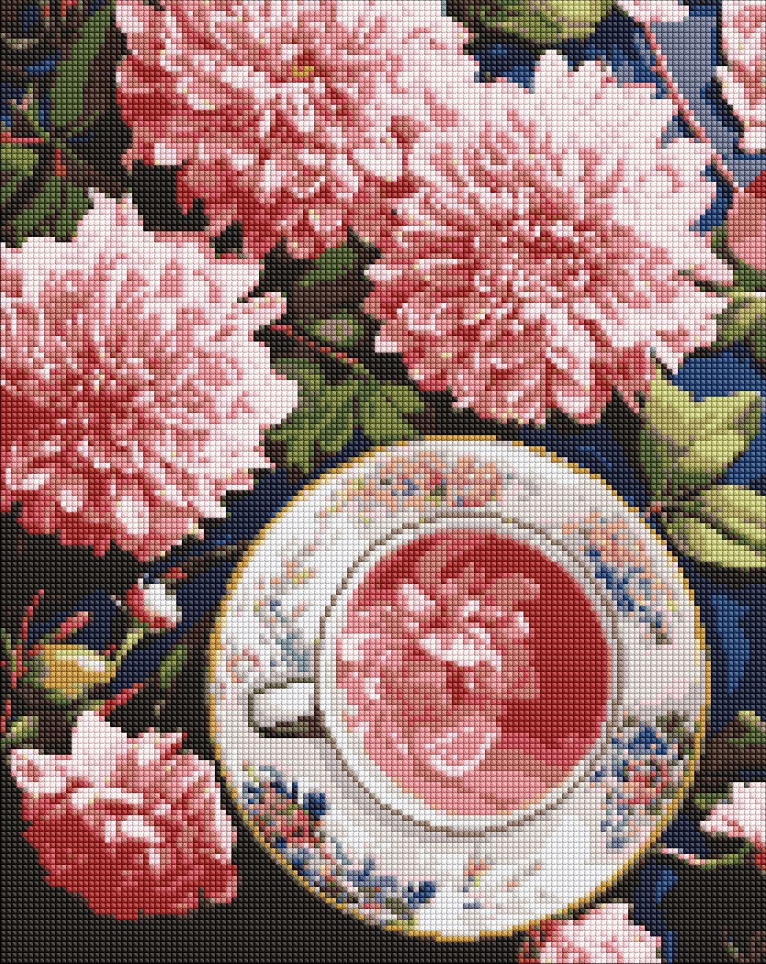 Diamond mosaic "Ideyka" /AMO7948/ "Pink dahlias" 40*50cm