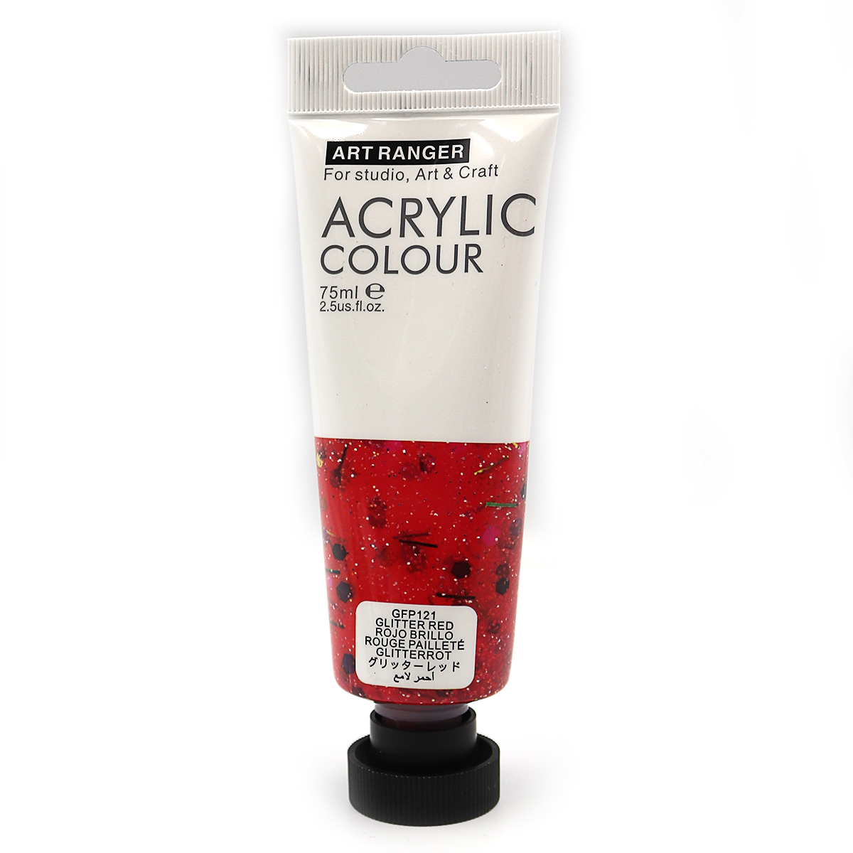 ACRYLIC "Art rangers" /GFP121/ Glitter Red 75ml, sq. tuba (1/6)