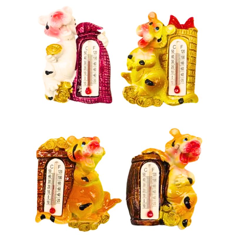 Ceramic magnet /21427-1/ "Tiger with money" 5 cm, mix4 (24/576)