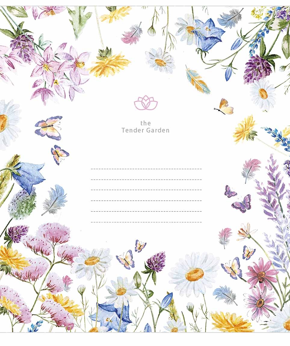 Student's notebook "Star" 12 sheets == /3378L/ "Tender Garden" VD varnish (girl) (30/360)