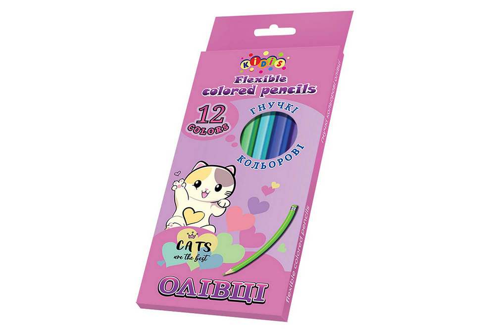 Олівці кольорові "Kidis" 12 кол. /9166/ Cats are the best, пластик (1/12/240)