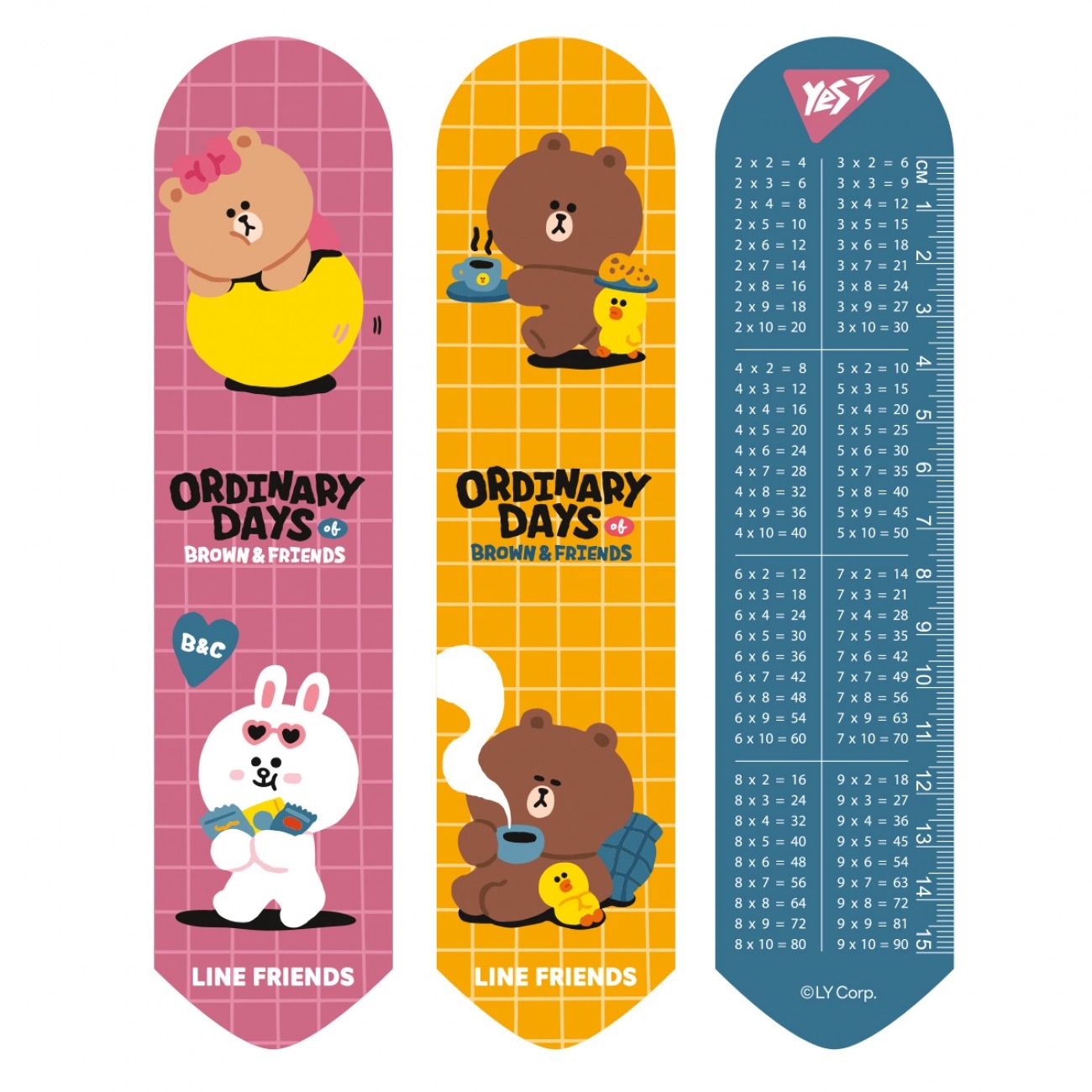 Закладка 2D "YES" /708137/ "Line Friends brown" (1/10/100)