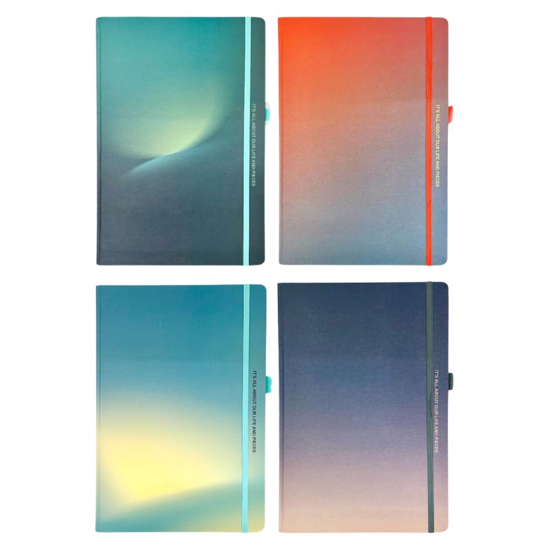 Notebook 21*29.5 cm/80 sheets "JO" /8800-3/ on elastic band # "Shine", mix (1/12)