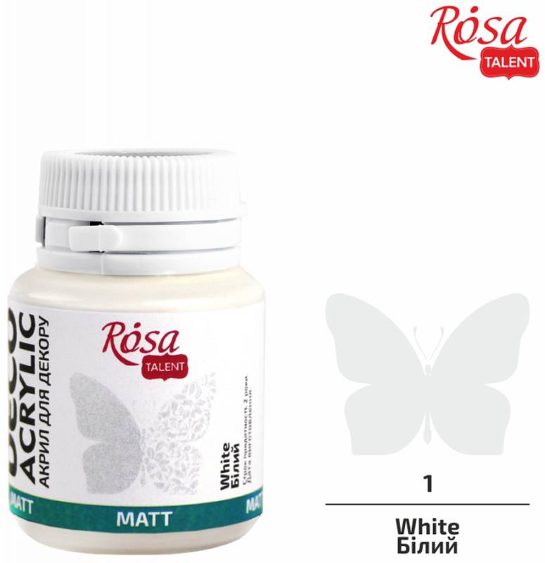 ACRYLIC for decoration "ROSA TALENT" /01/ White, matte, 20ml (1/120)