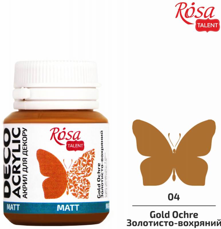 ACRYLIC for decoration "ROSA TALENT" /04/ Golden-ochre, matte, 20ml (1/140)