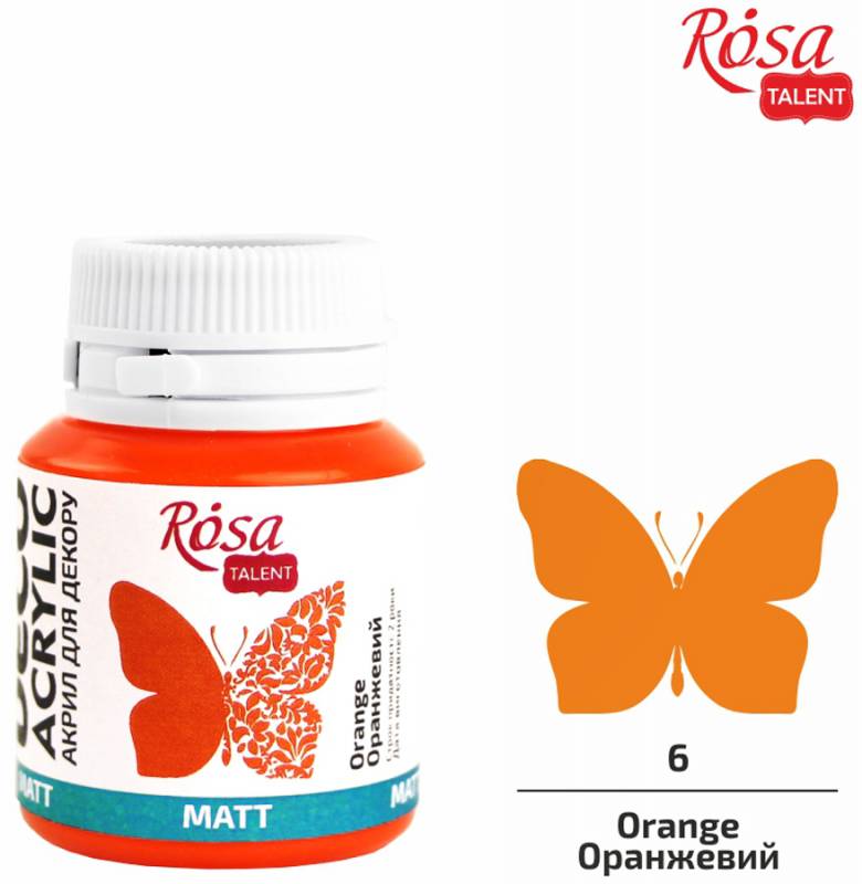 ACRYLIC for decoration "ROSA TALENT" /06/ Orange, matte, 20ml (1/140)