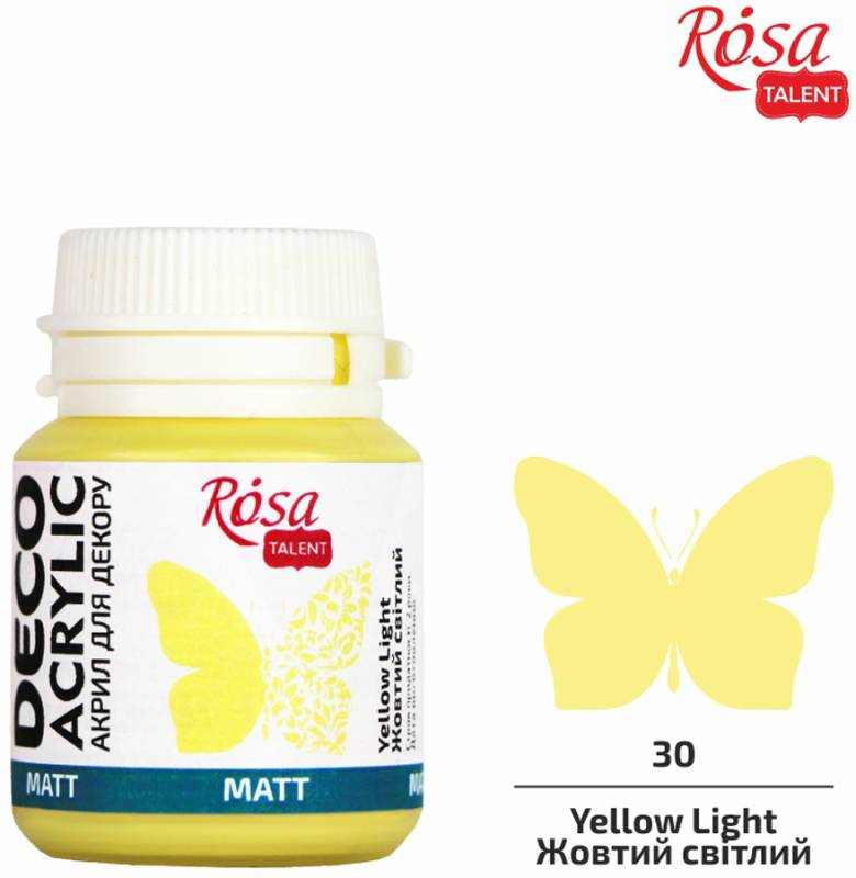 ACRYLIC for decoration "ROSA TALENT" /30/ Light yellow, matte, 20ml (1/140)