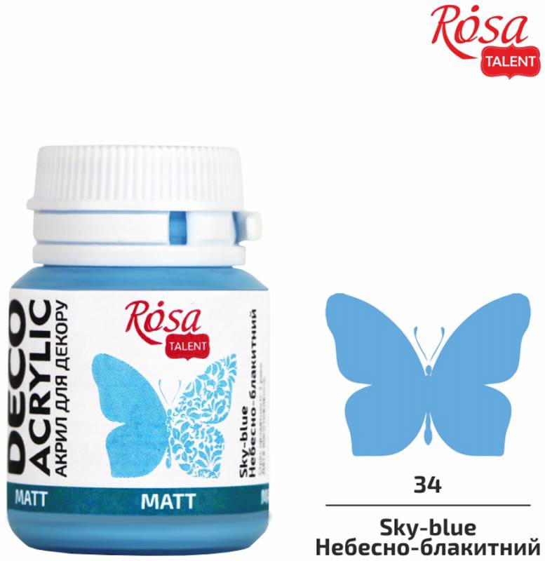 ACRYLIC for decoration "ROSA TALENT" /34/ Sky blue, matte, 20ml (1/140)