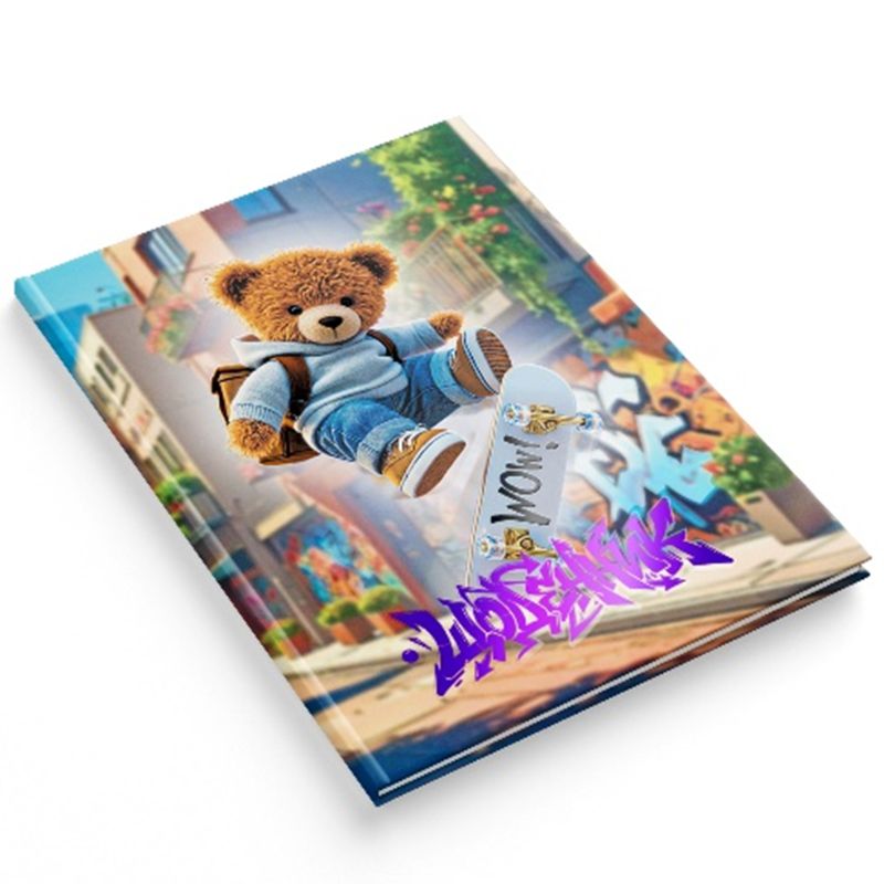 School diary "Soft Touch" TV broadcast. /1В3542/ select UV varnish, embossing "Bear on skates" (1/20)