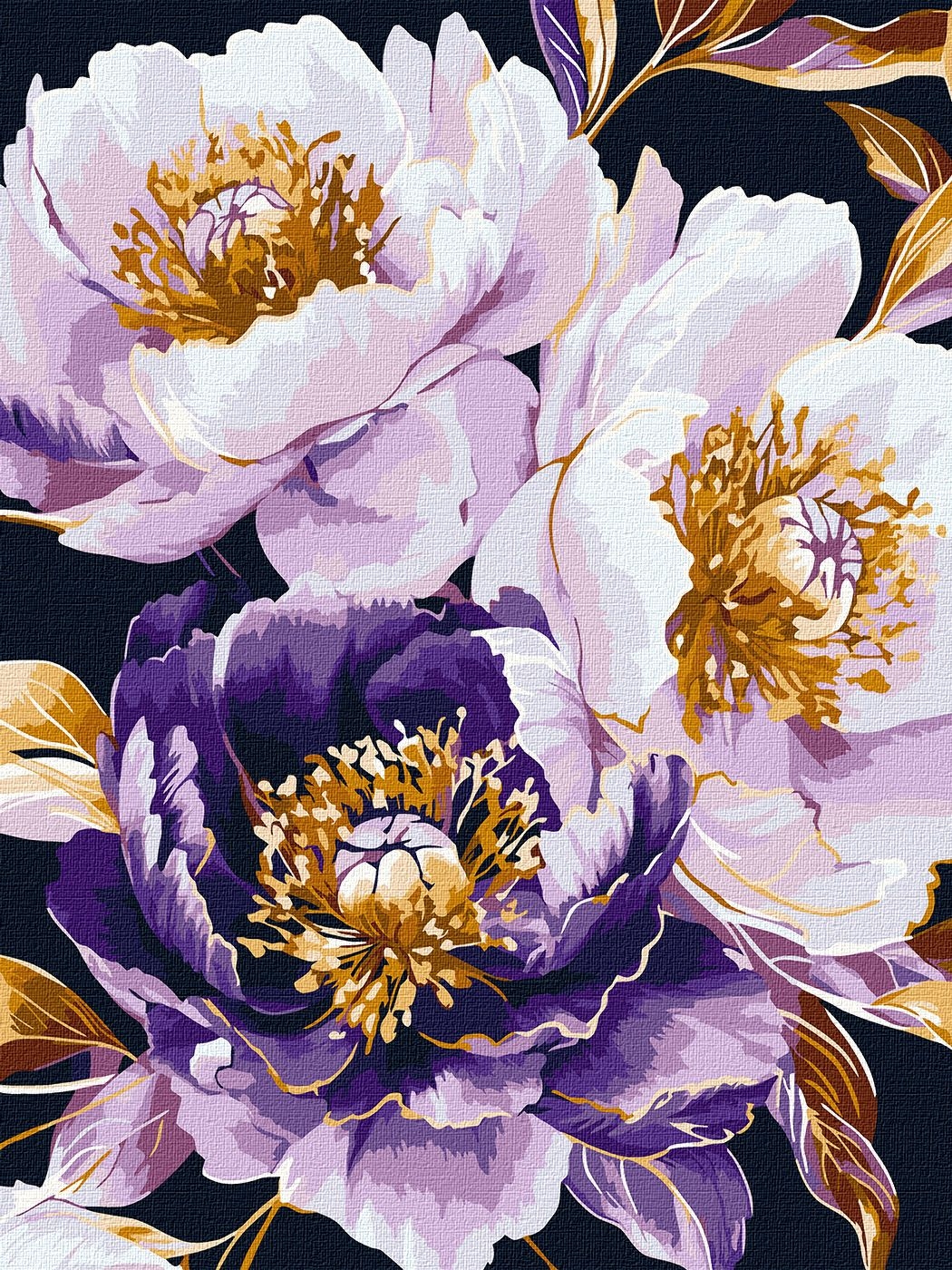 Paint by number "Ideyka" /KHO3308/ "Purple charm with extra metallic paints" 30*40cm