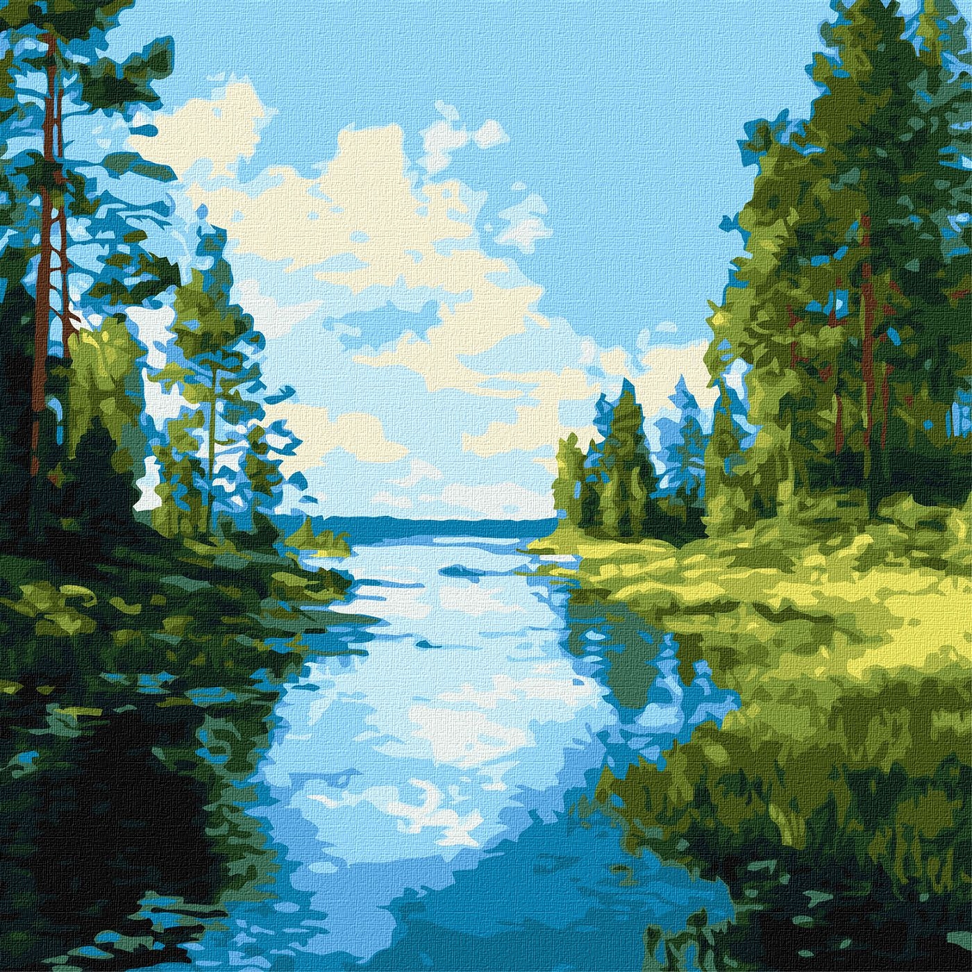 Painting by numbers "Ideyka" /KHO6408/ "Shadow and glitter of water" 40*40 cm