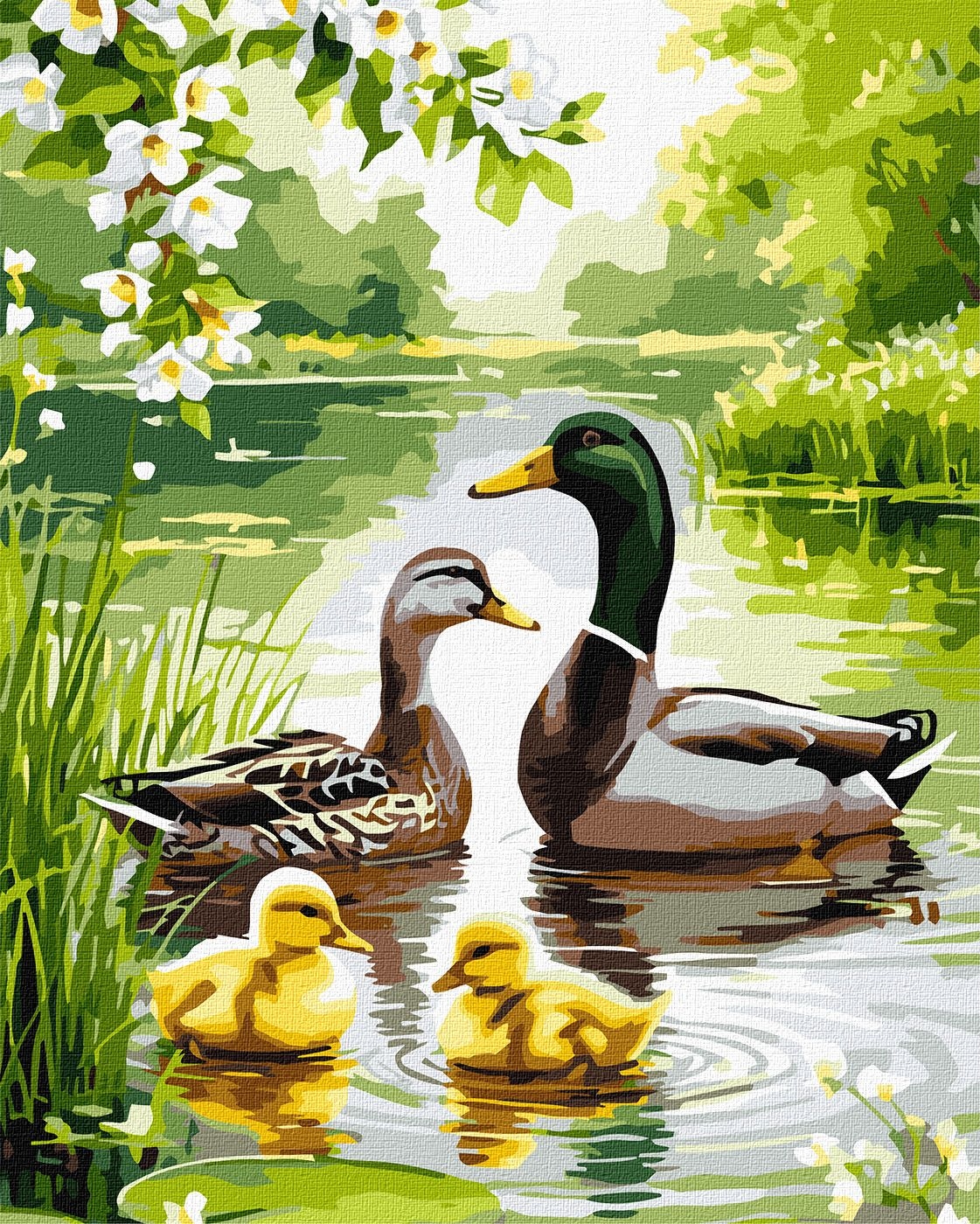 Painting by numbers "Ideyka" /KHO6939/ "Duck family at dawn" 40*50 cm