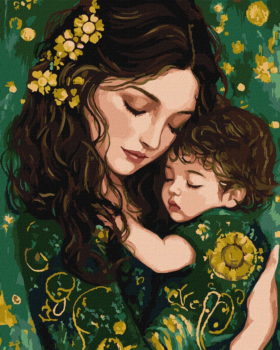 Paint by number "Ideyka" /KHO8752/ "Fragile hugs with metallic paints" 40*50cm