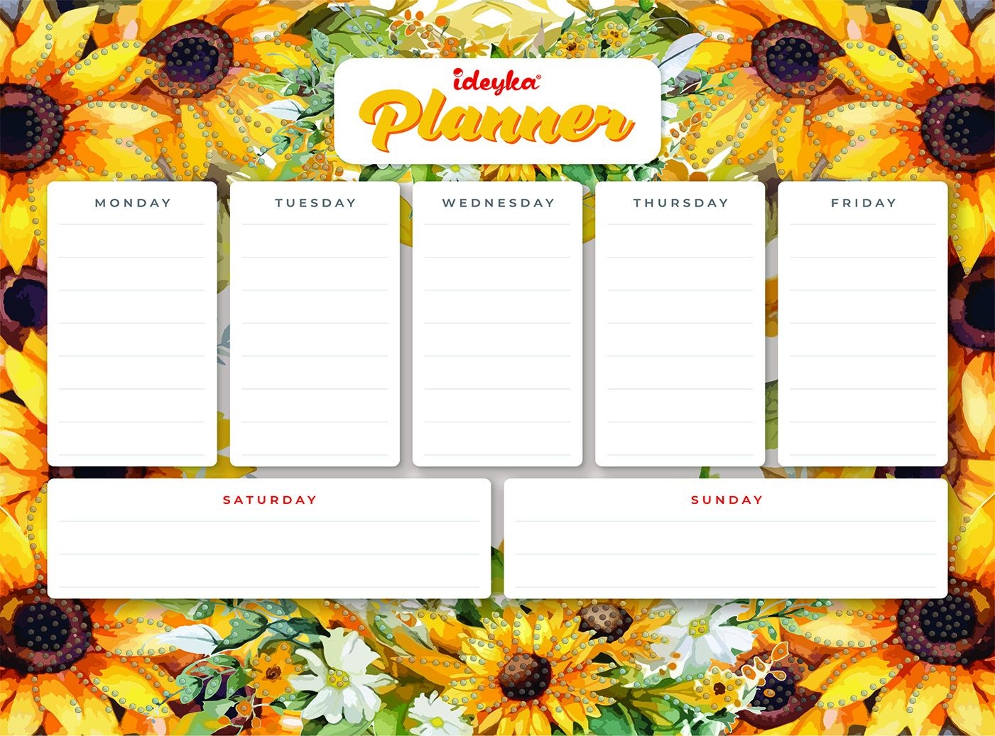 Glider magnetic with diamond mosaic "Ideyka" /AMP20345/ "Sunflowers" 32*40cm
