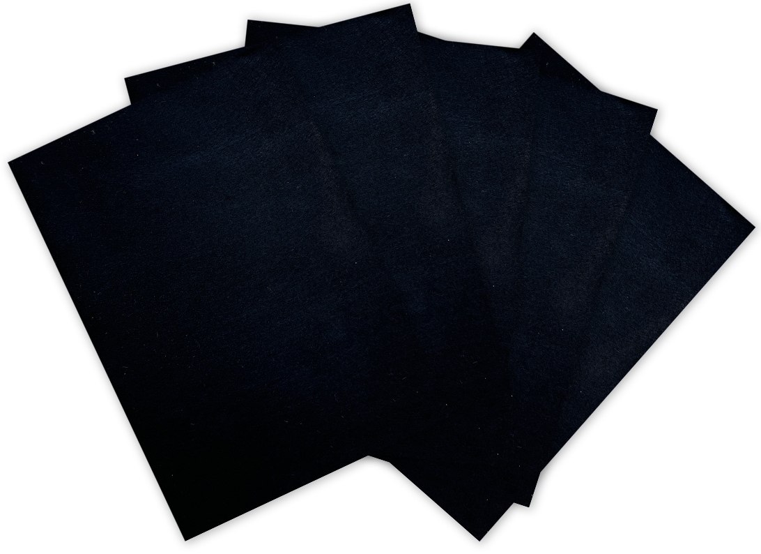 Felt "ASH" /F-180-035/ A4 (8 sheets/pack) black (1/200)