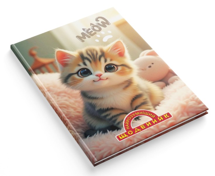 School diary "The Smartest" TV broadcast. /1B3554/ 80 pages. 170x240 mm "Cute kitten" (1/20)