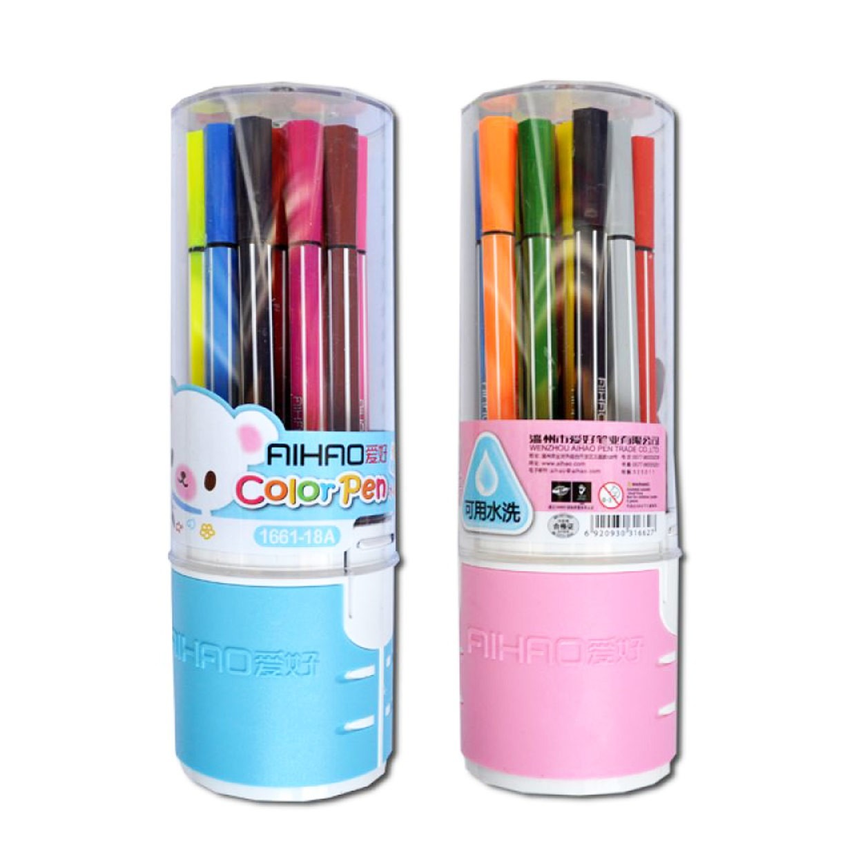Felt-tip pens "AIHAO" 12 pcs. /AH1661-12/ in a plastic tube (1/36/144)