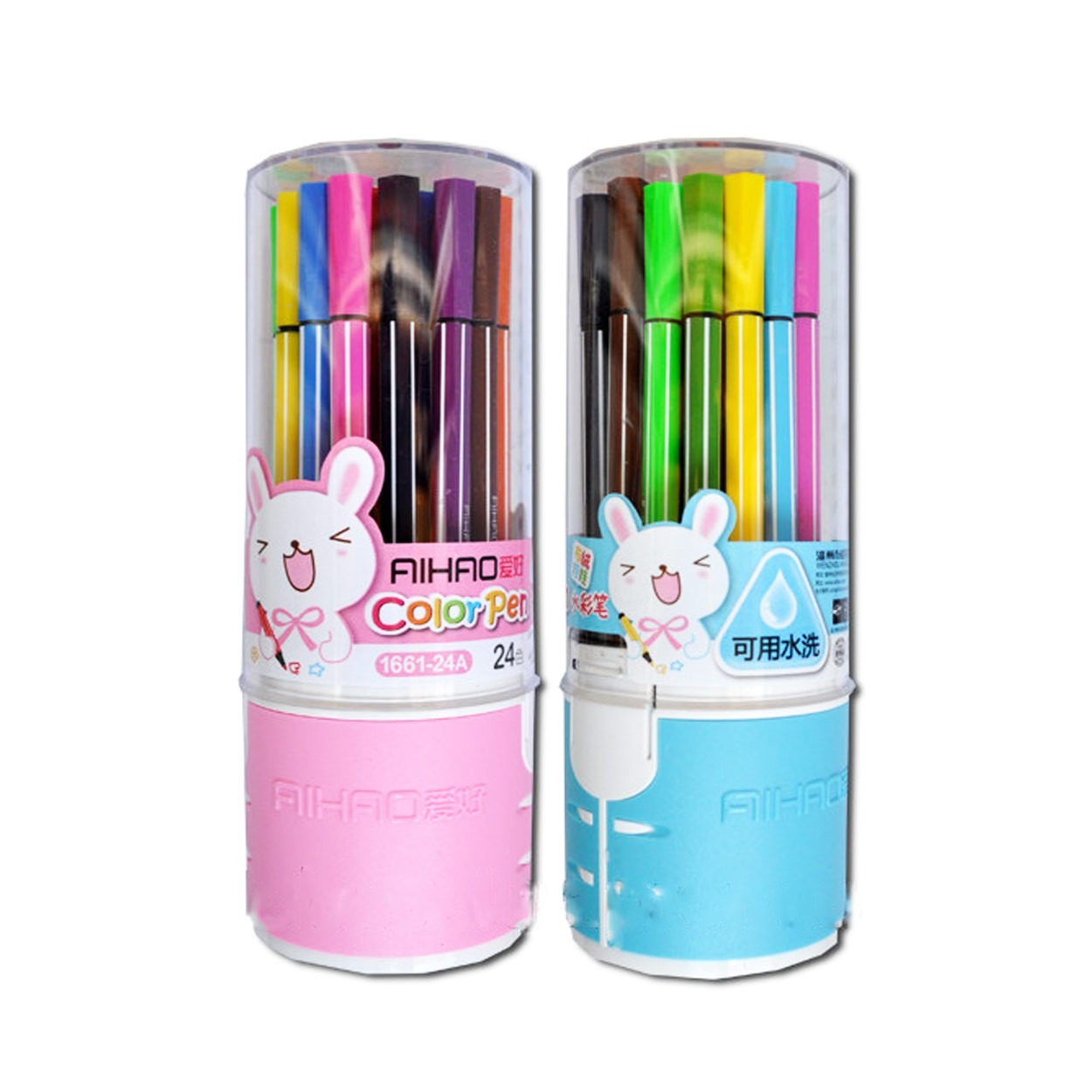 Felt-tip pens "AIHAO" 24 pcs. /AH1661-24/ in a plastic tube (1/20/80)
