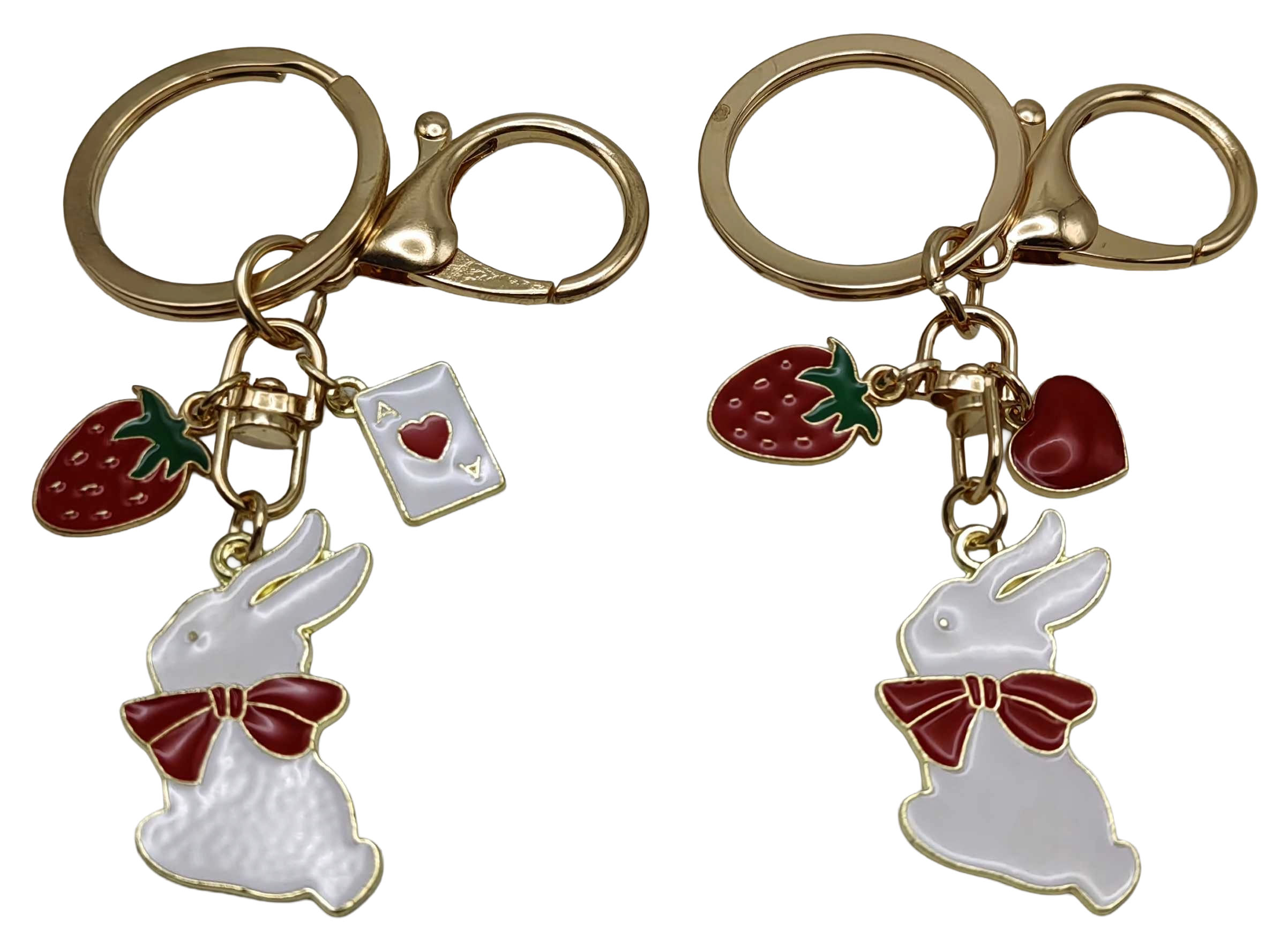 Metal keychain /F-302/ "Bunny with a heart" 6.5 cm (1/12)