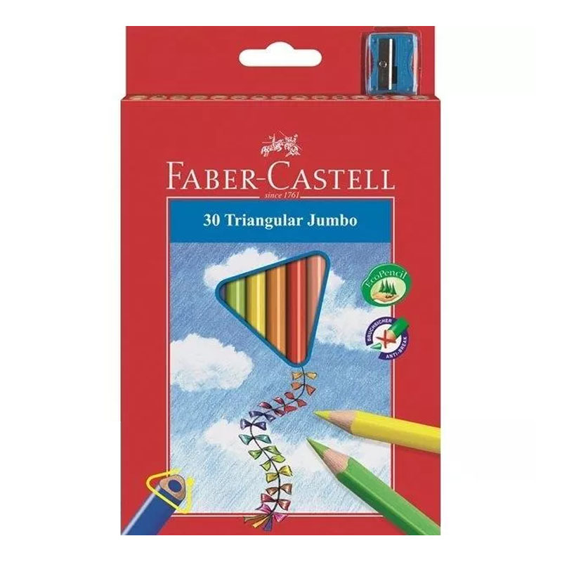 Colored pencils "Faber-Castell" 30 pcs. /116530/ JUMBO three-sided (1/6)
