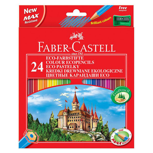 Colored pencils "Faber-Castell" 24 pcs. /120124/ "CASTLE AND KNIGHTS" cardboard (1/4)