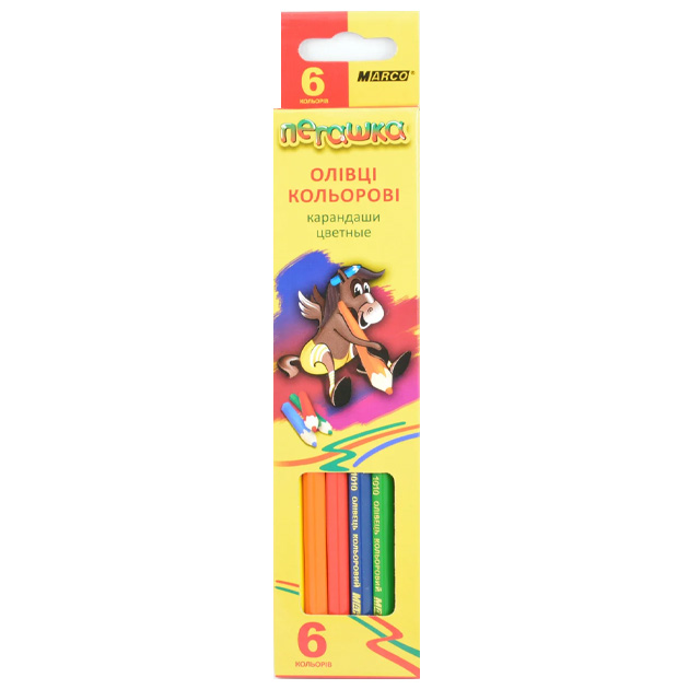 Colored pencils "Marco Pegashka" 6 pcs. /1010-6SV/ cardboard (24/480)